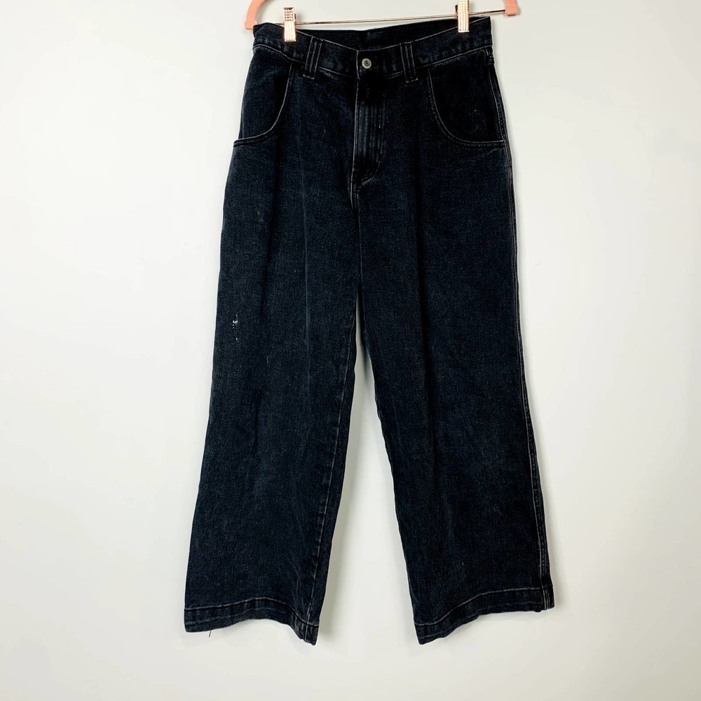 J. Galt Vintage High Rise Baggy Wide Leg Denim Jeans Charcoal Gray Size Small